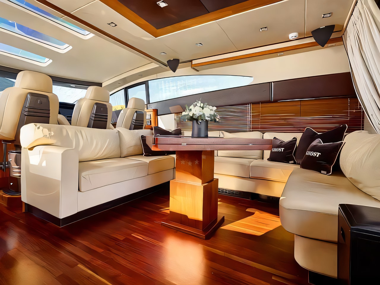 Layout of Predator 72 motoryacht with 4 cabins Croatia yacht charter