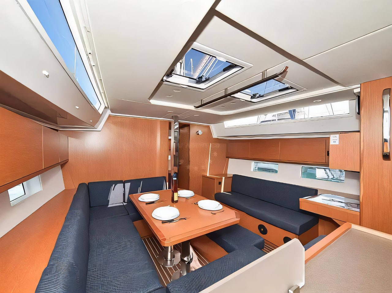 Layout of Bavaria Cruiser 45 sail boat with 4 cabins Croatia yacht charter