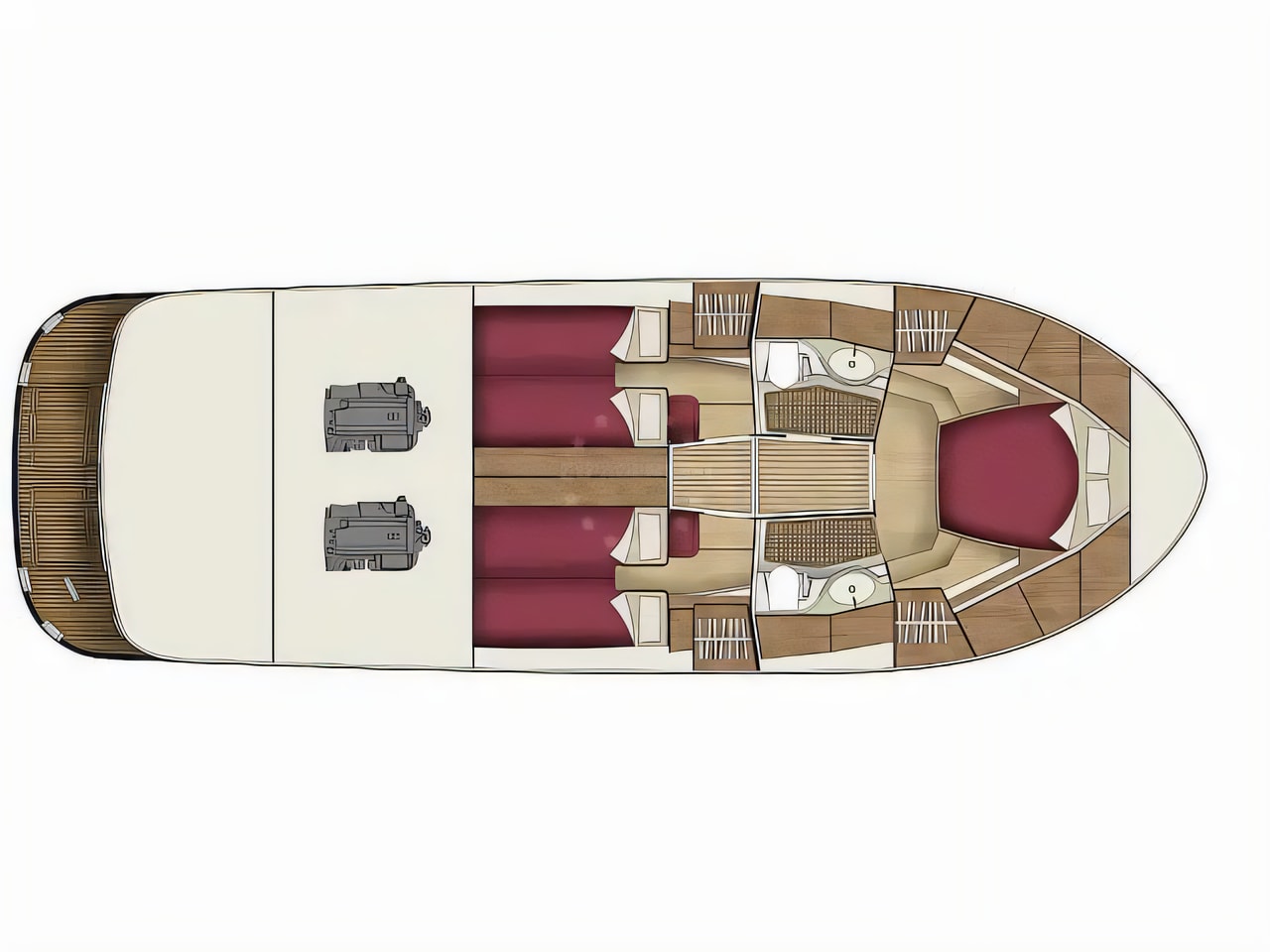 Interior of ADRIANA 44 Fly BT motor boat with 3 cabins Croatia yacht charter