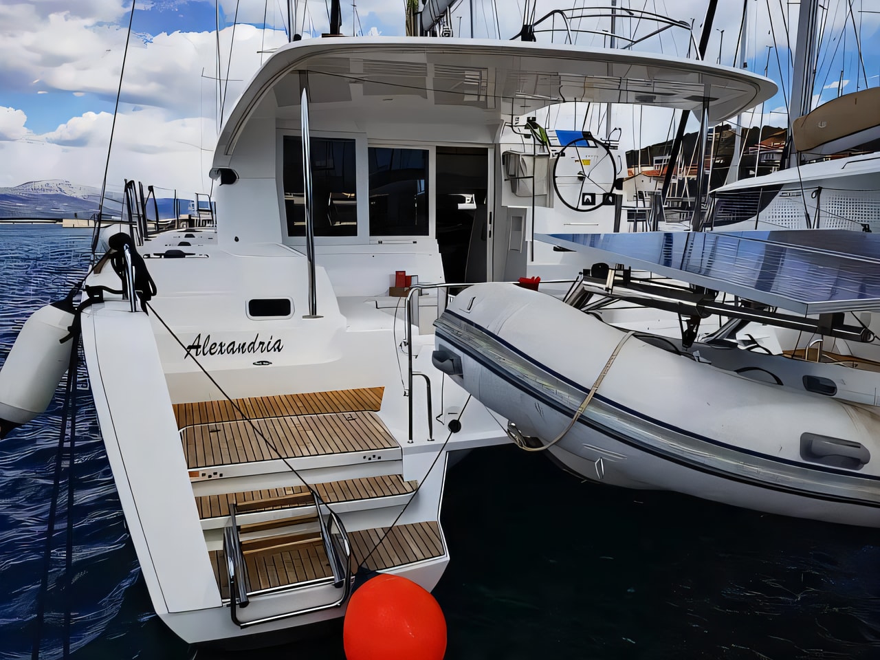 Layout of Lagoon 40 catamaran with 6 cabins Croatia yacht charter