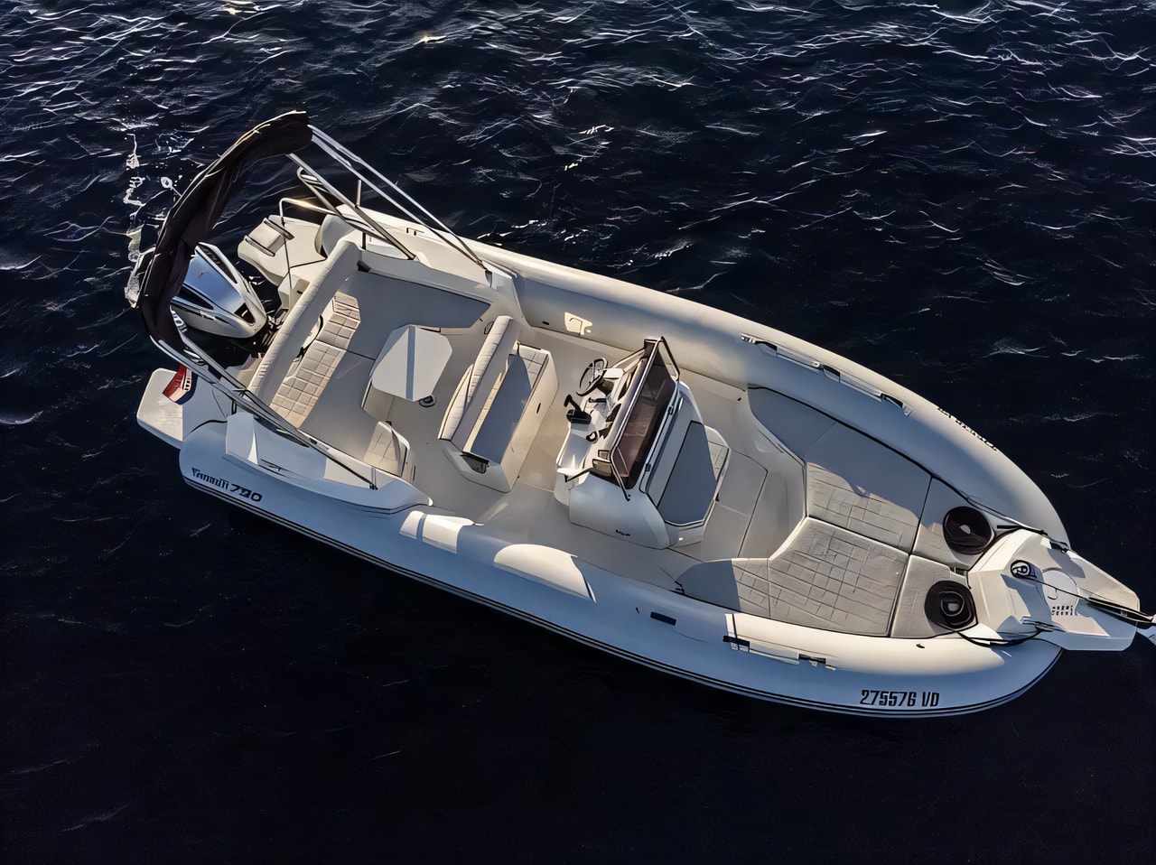 Interior of Marlin 790 rubber boat with 0 cabins Croatia yacht charter