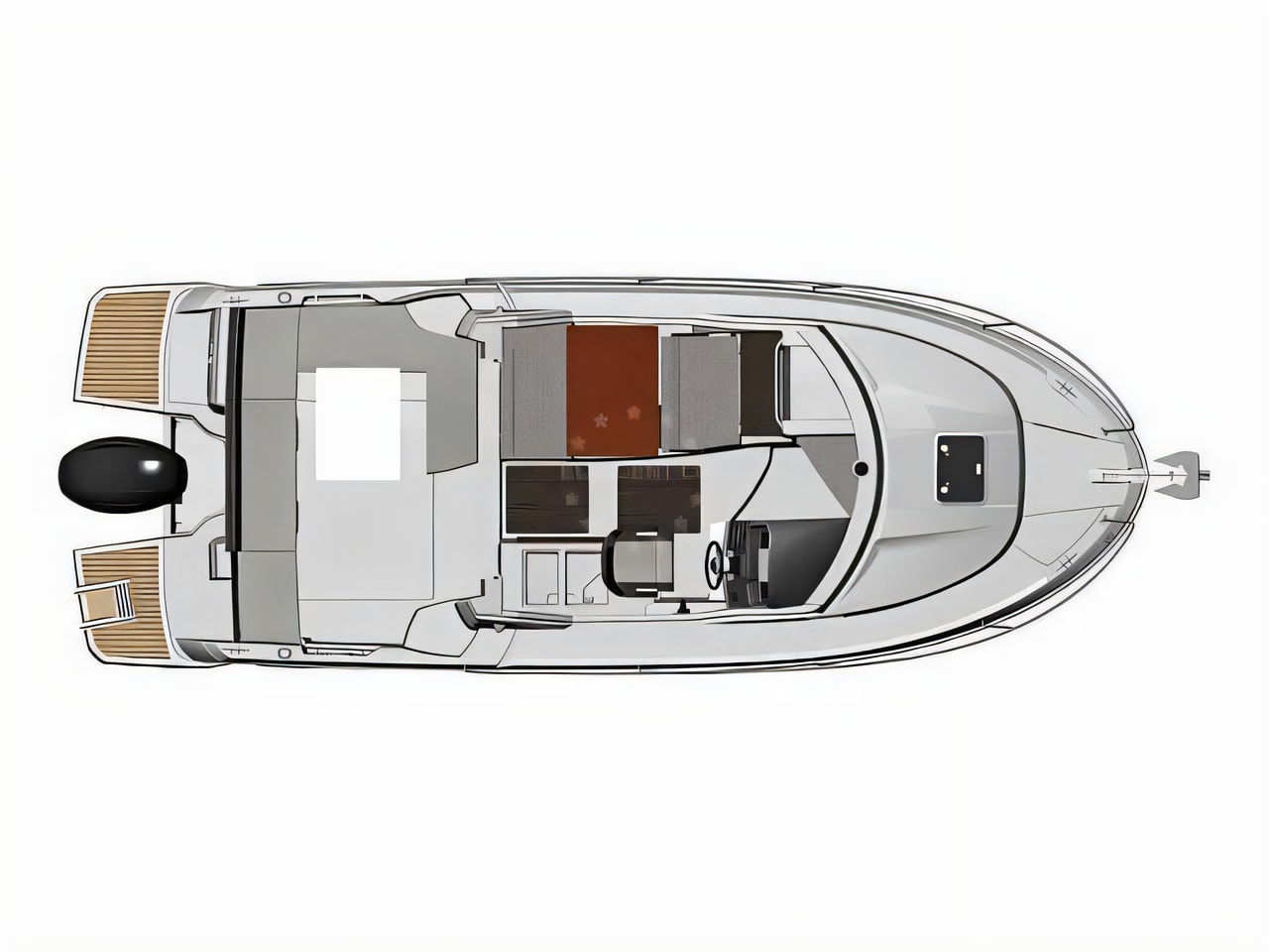 Interior of Merry Fisher 795 motor boat with 1 cabins Croatia yacht charter