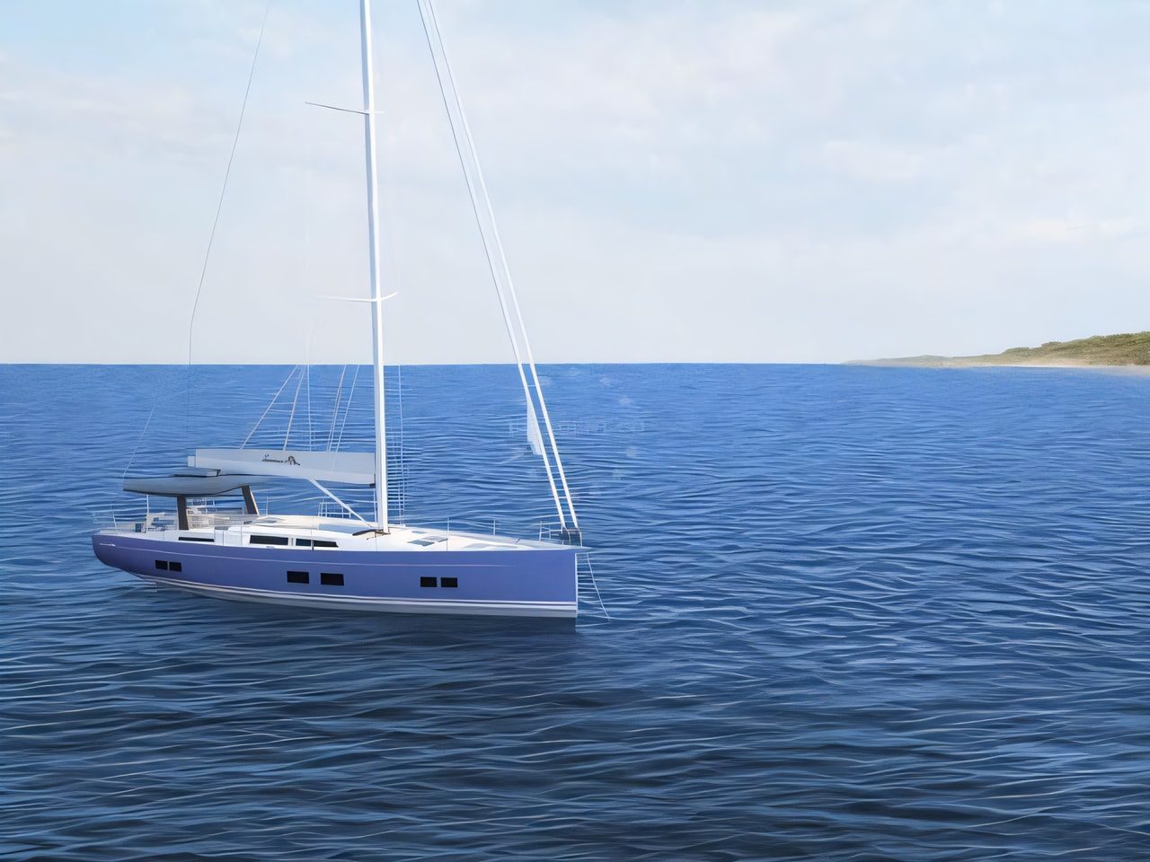 Exterior overview of Hanse 588 sail boat for charter from Pirovac in the Sibenik sailing area Croatia