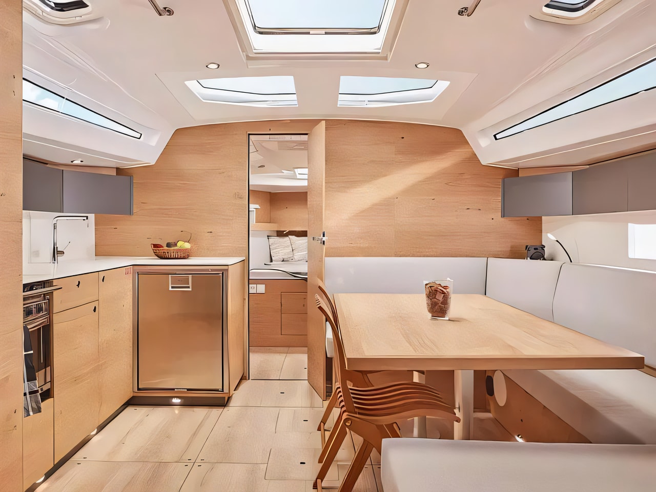 Layout of Elan Impression 45.1 sail boat with 3 cabins Croatia yacht charter