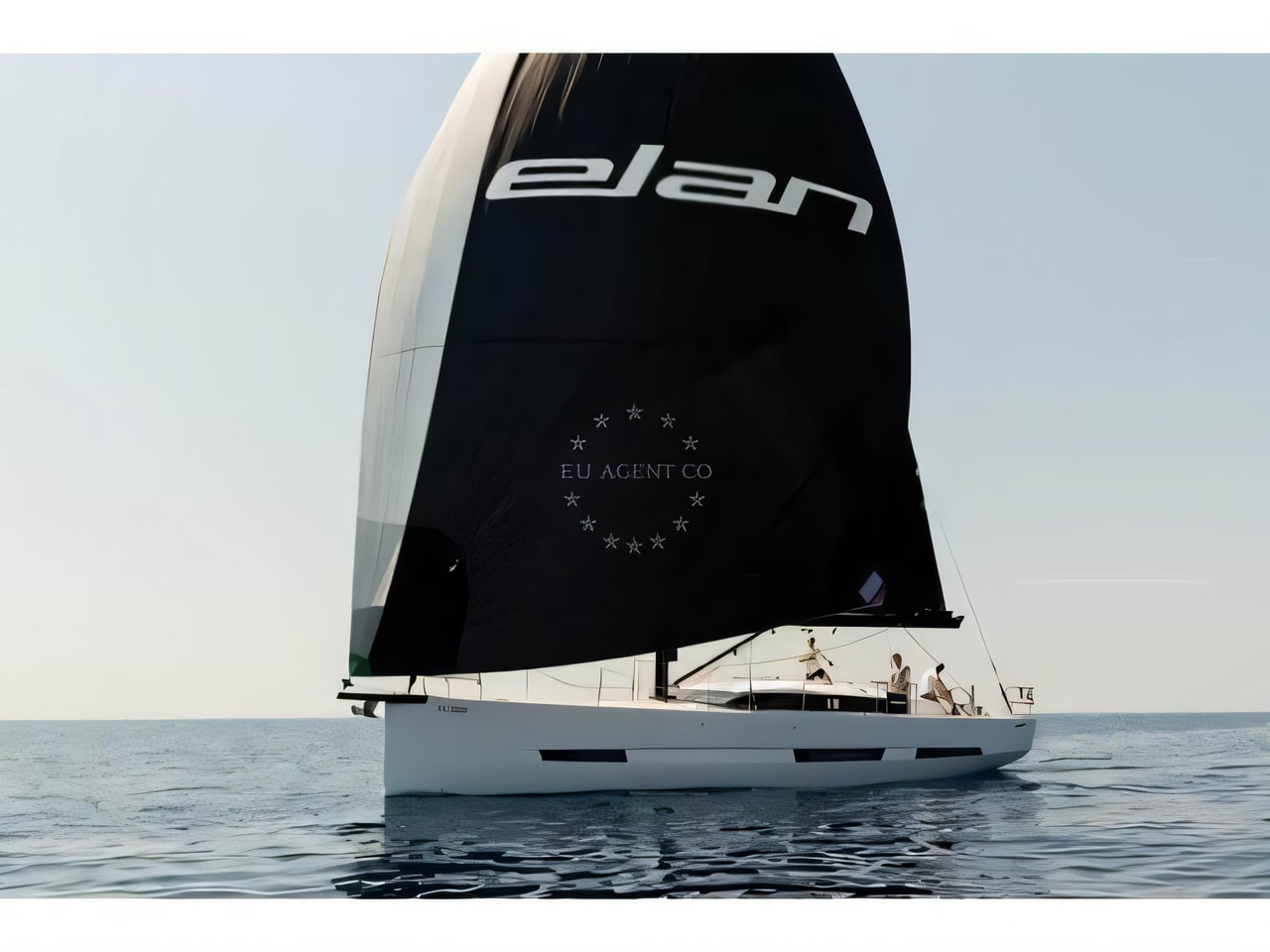 Exterior overview of Elan GT 6 Porsche Design 50 feet with AC and Generator sail boat for charter from Biograd Kornati in the Zadar sailing area Croatia