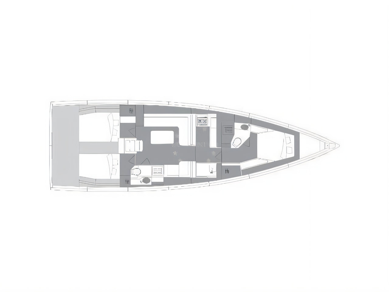 Interior of Elan GT 6 Porsche Design 50 feet with AC and Generator sail boat with 3 cabins Croatia yacht charter