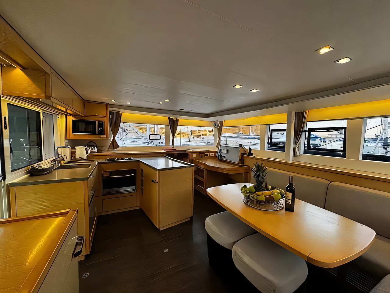 Layout of Lagoon 450 Fly catamaran with 6 cabins Croatia yacht charter