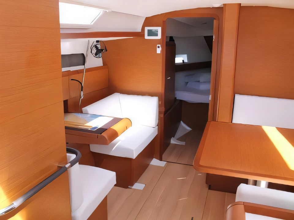 Interior of Sun Odyssey 419 sail boat with 3 cabins Croatia yacht charter