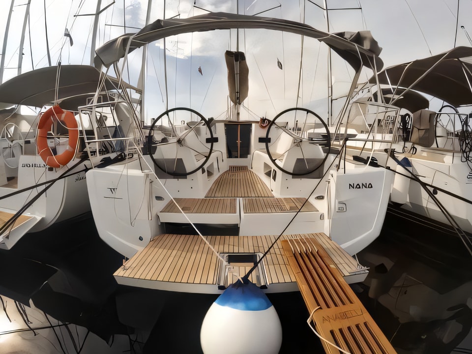 Exterior overview of Sun Odyssey 349 sail boat for charter from Biograd Kornati in the Zadar sailing area Croatia