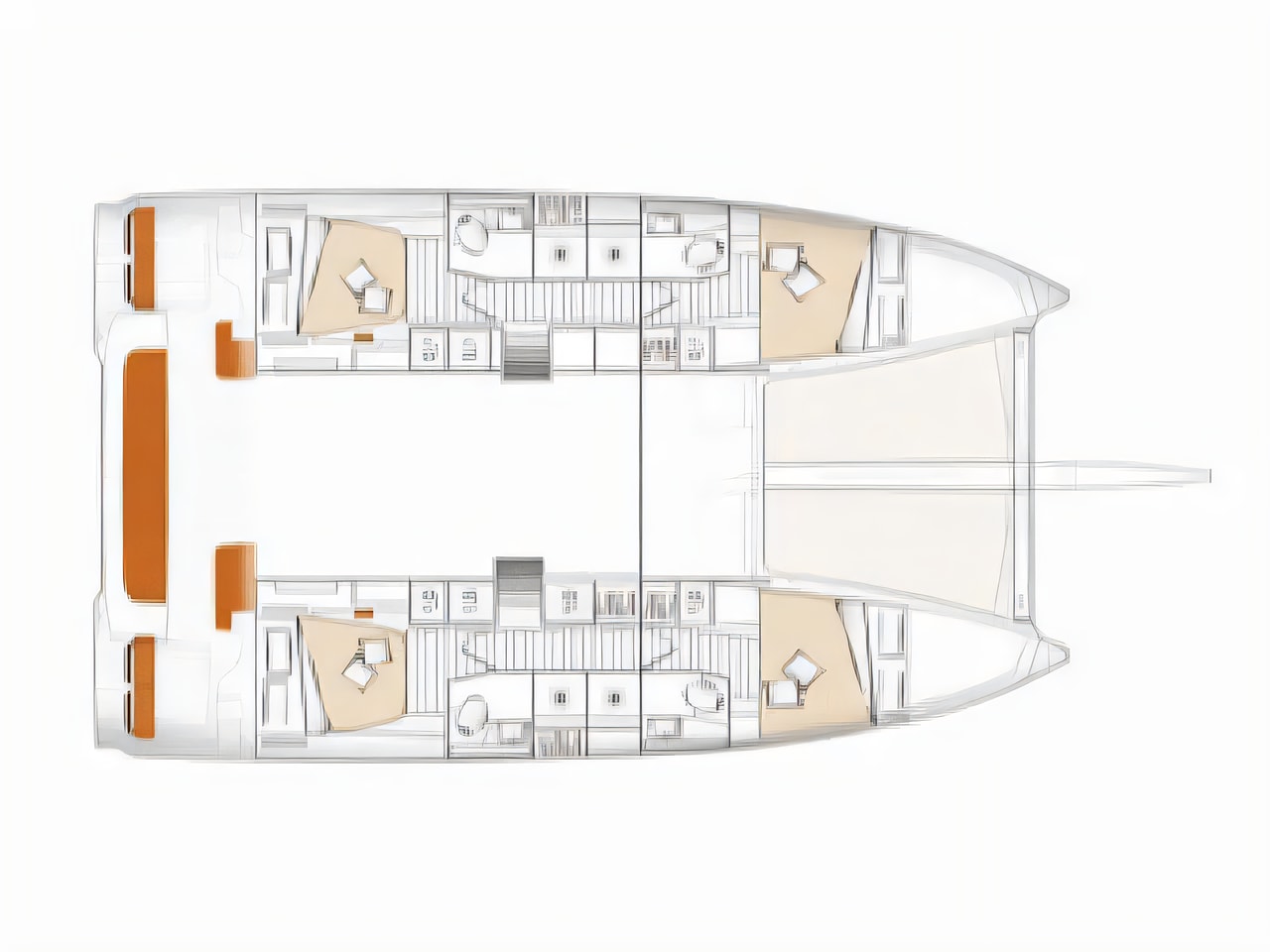 Interior of Excess 14 catamaran with 4 cabins Croatia yacht charter