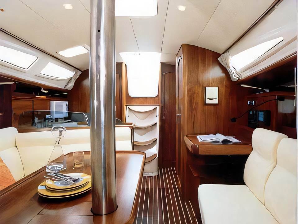 Interior of Sun Odyssey 35 sail boat with 3 cabins Croatia yacht charter
