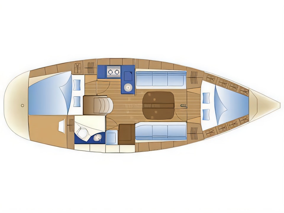 Bavaria 32 yacht layout 2 cabins Croatia charter