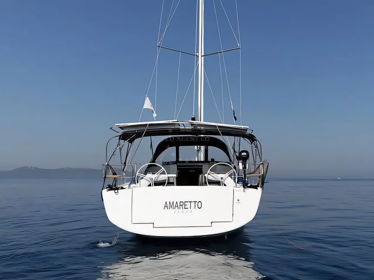 Exterior overview of Elan Impression 45 sail boat for charter from Zadar Marina in the Kornati sailing area Croatia