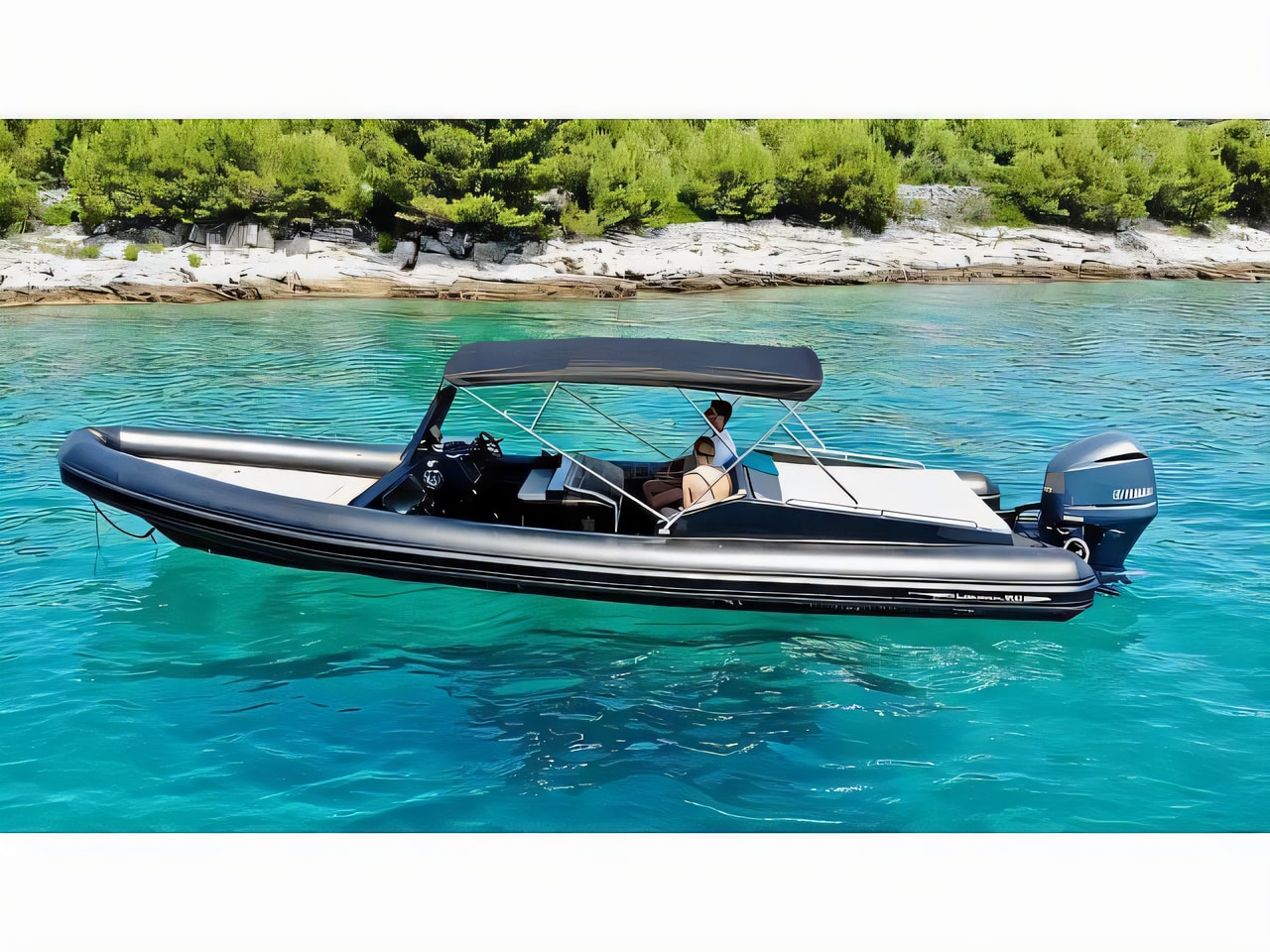 Exterior overview of Lolivul 9 motor boat for charter from Trogir ACI Marina in the Split sailing area Croatia