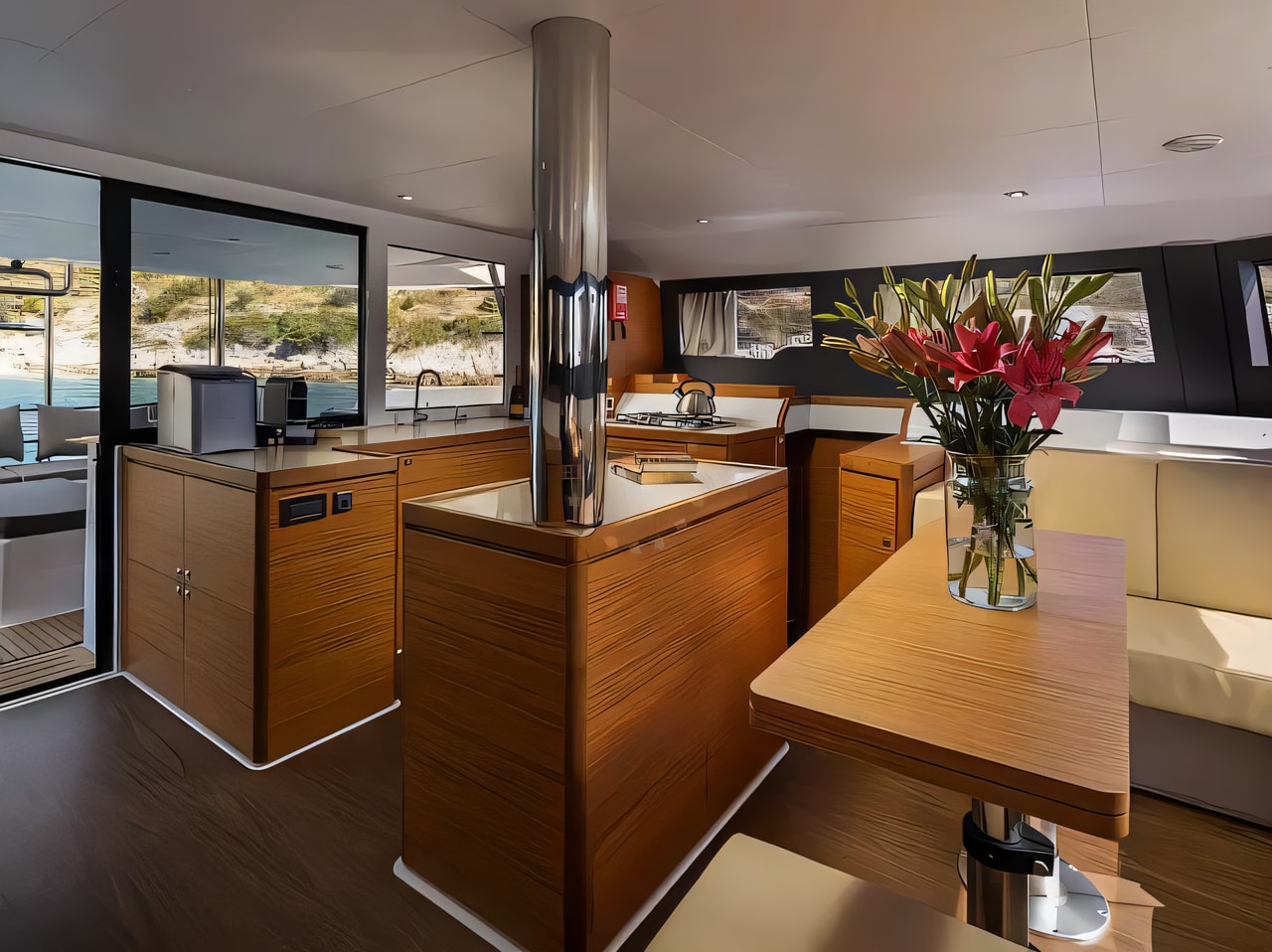 Layout of Dufour 48 Catamaran catamaran with 6 cabins Croatia yacht charter