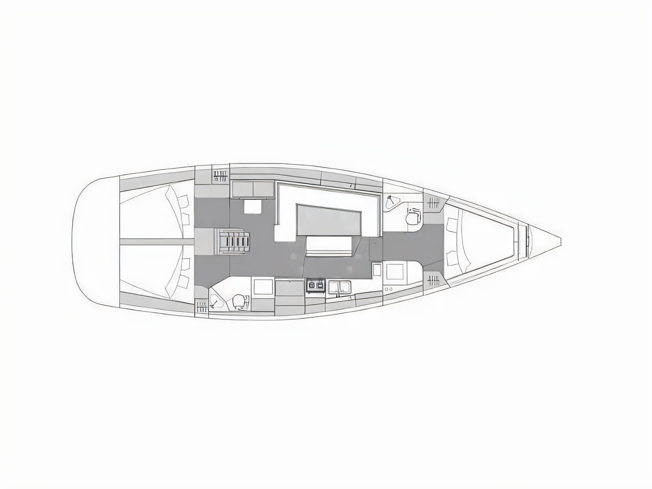 Interior of Elan Impression 45.1 OW sail boat with 3 cabins Croatia yacht charter