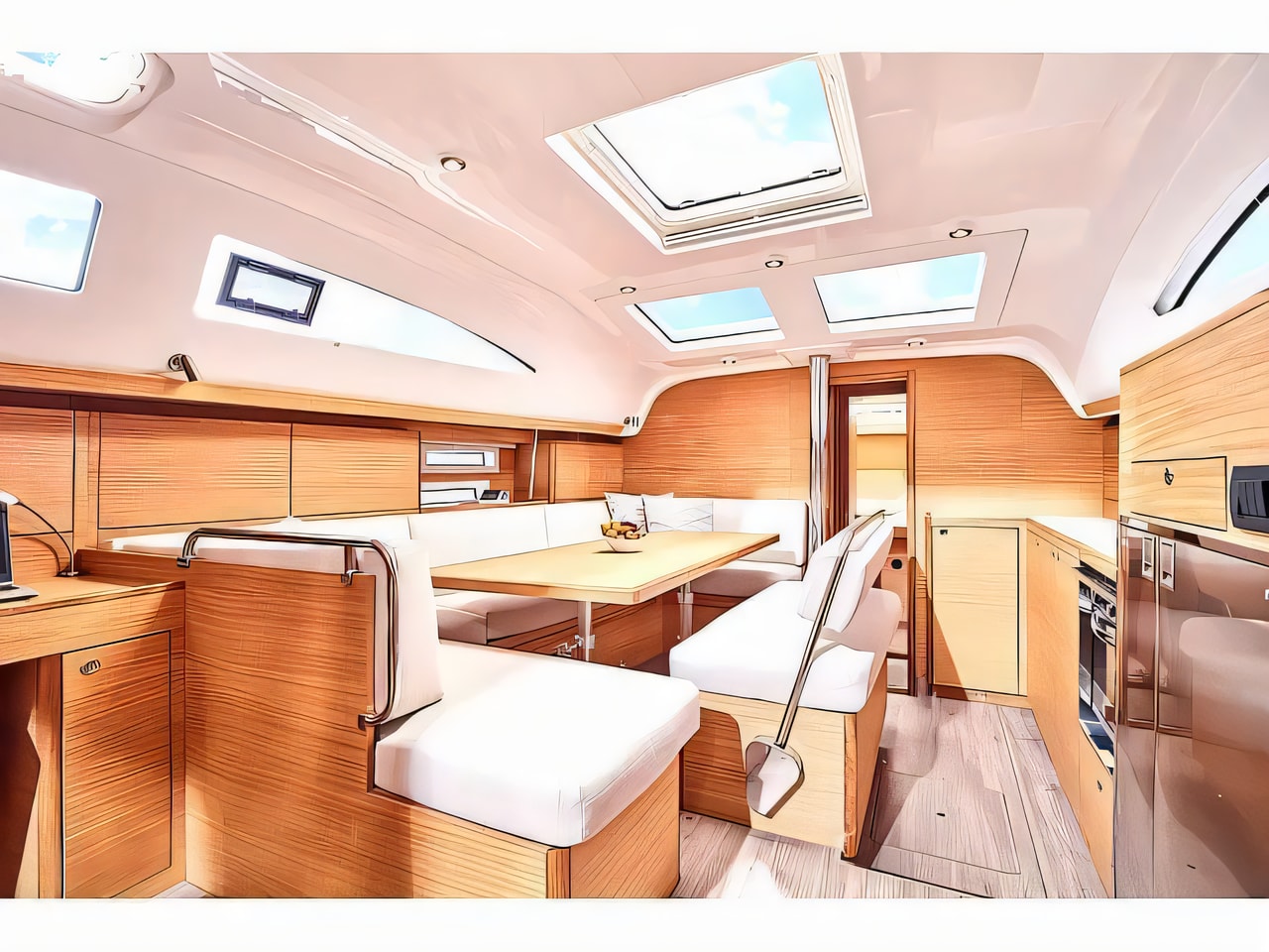 Layout of Elan Impression 45.1 OW sail boat with 3 cabins Croatia yacht charter