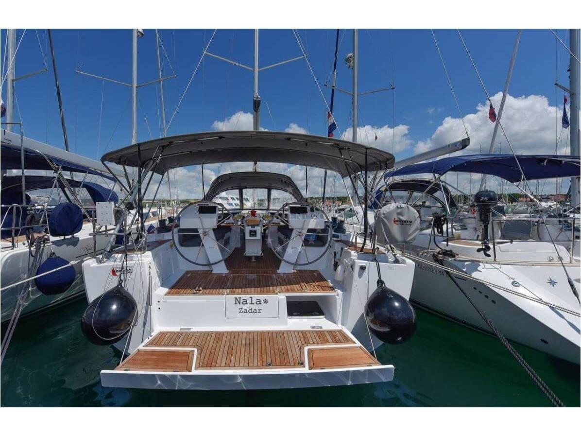 Exterior overview of Hanse 505 sail boat for charter from Biograd Kornati in the Zadar sailing area Croatia