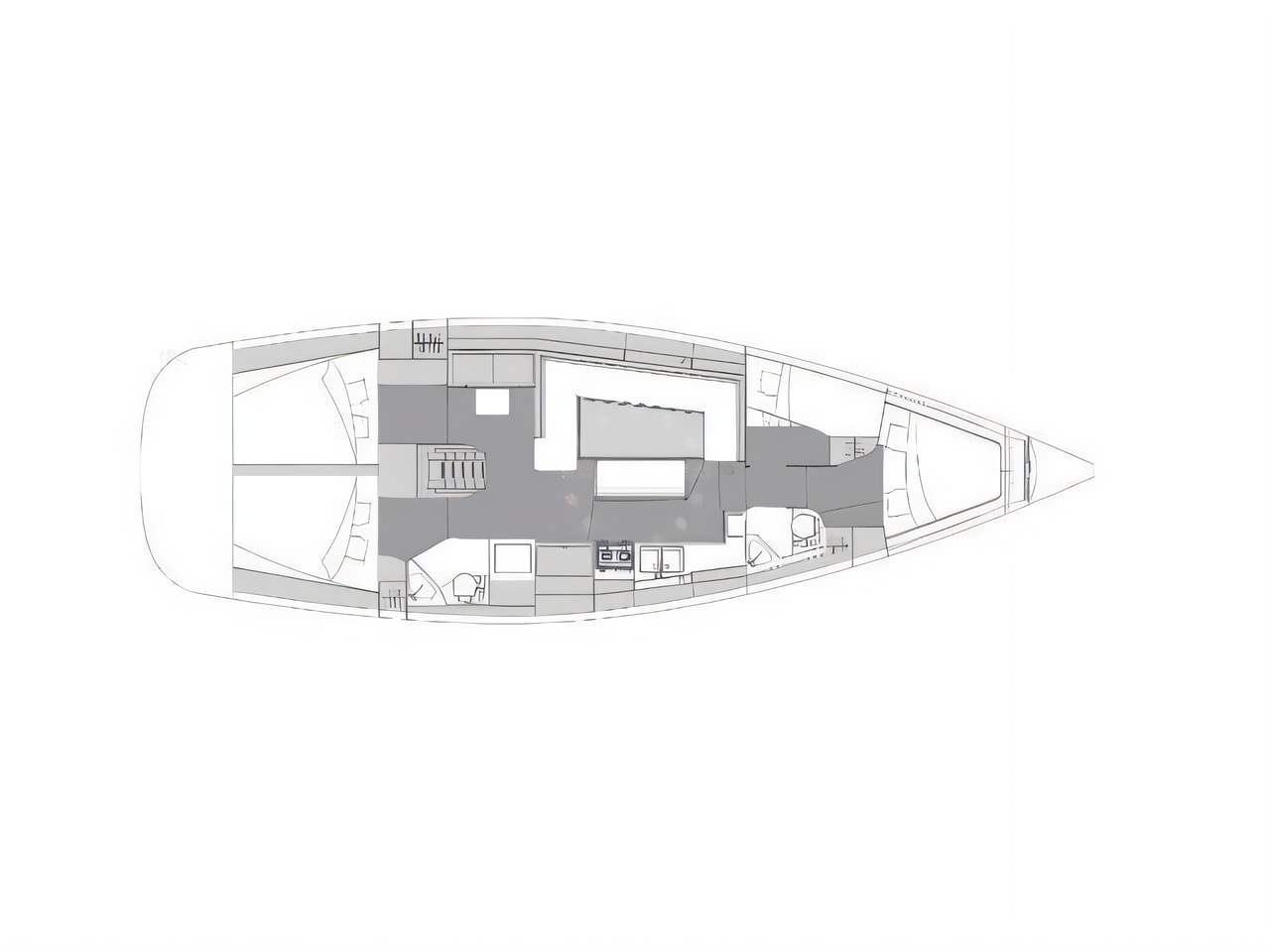 Interior of Elan 45.1 Impression sail boat with 4 cabins Croatia yacht charter