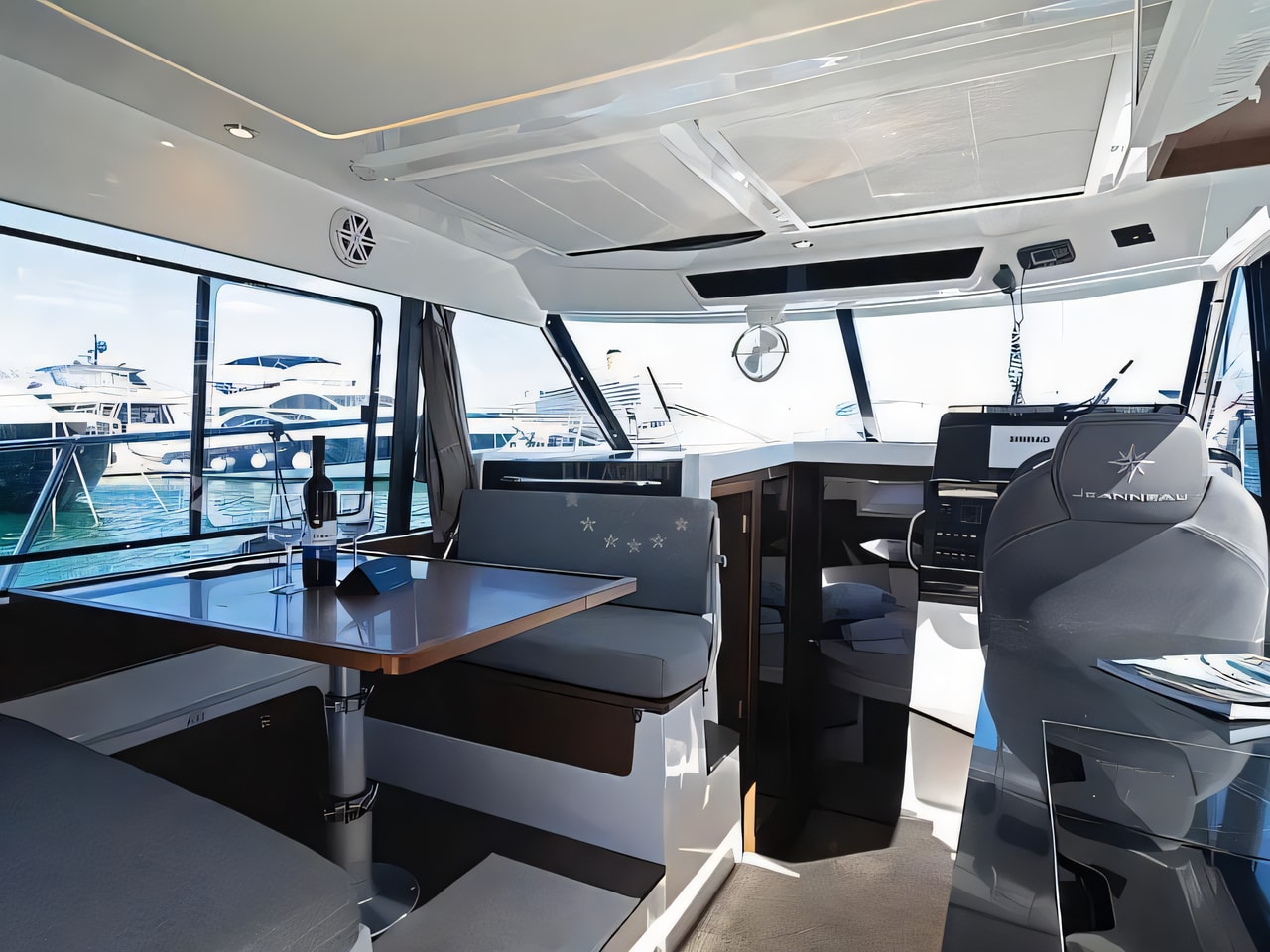 Layout of Merry Fisher 1095 motor boat with 3 cabins Croatia yacht charter