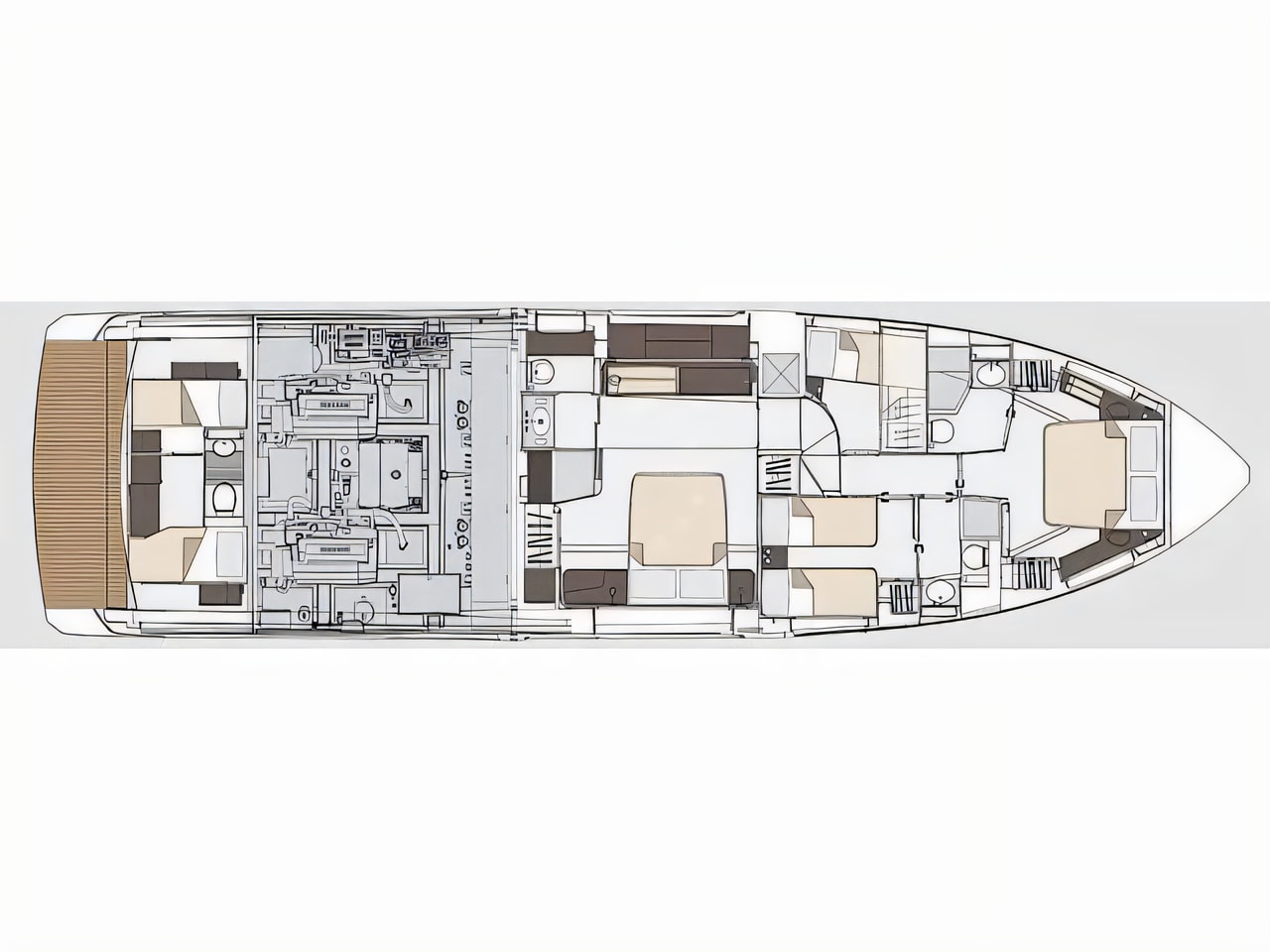 Interior of Azimut 68 motoryacht with 4 cabins Croatia yacht charter
