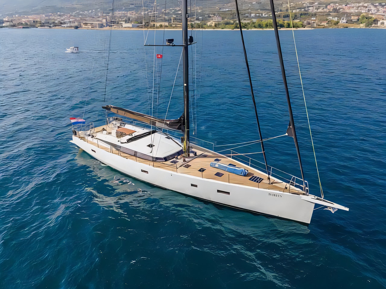 Exterior overview of CNB 76 sail boat for charter from Kastela Gomilica Marina in the Split sailing area Croatia