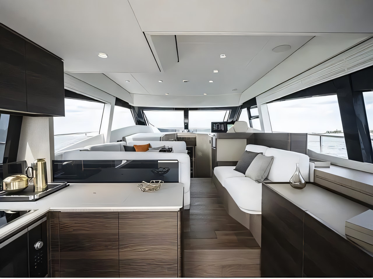 Layout of Ferretti 500 motoryacht with 4 cabins Croatia yacht charter