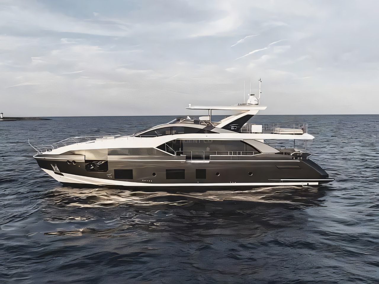Exterior overview of Azimut Grande 27 motoryacht for charter from Kastela Gomilica Marina in the Split sailing area Croatia