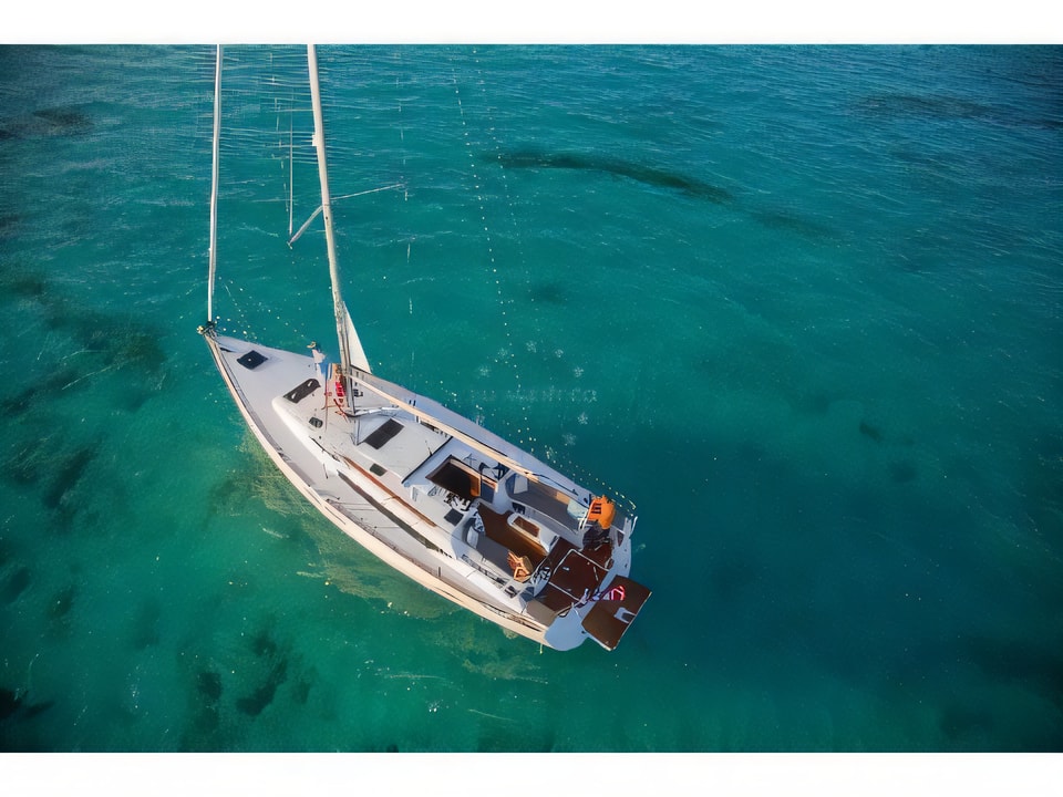 Exterior overview of Sun Odyssey 479 sail boat for charter from Kastela Gomilica Marina in the Sibenik sailing area Croatia