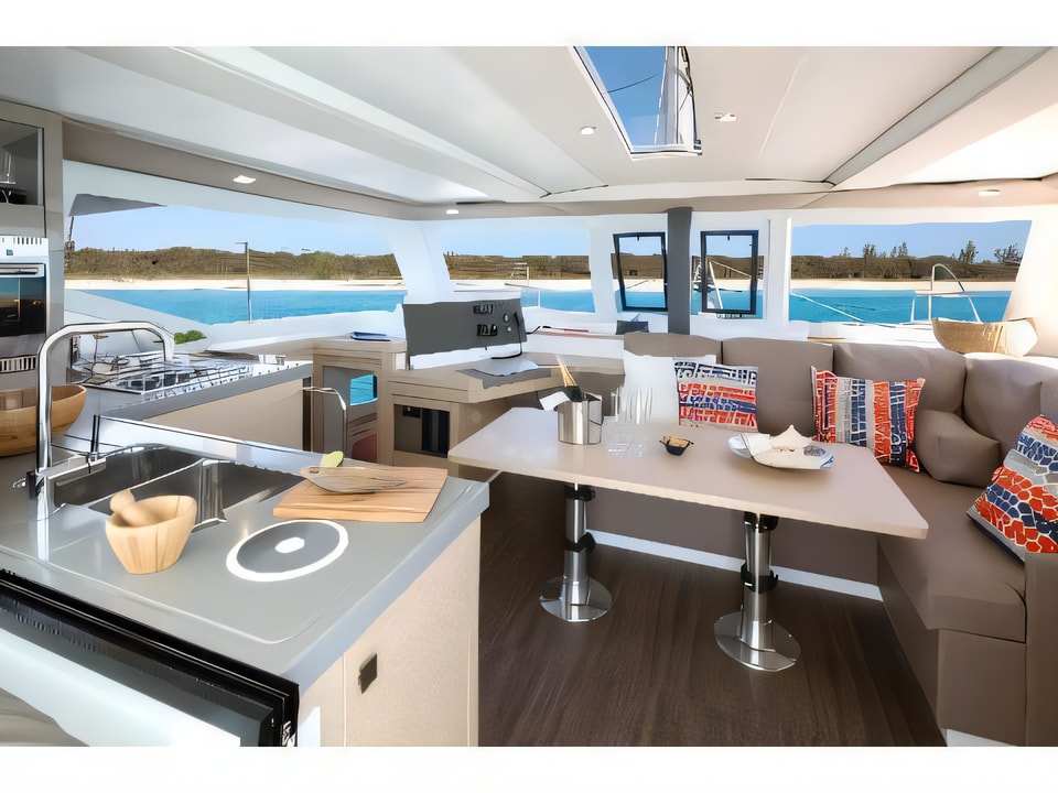 Interior of Lucia 40 (4cab. / 4 hds) catamaran with 4 cabins Croatia yacht charter