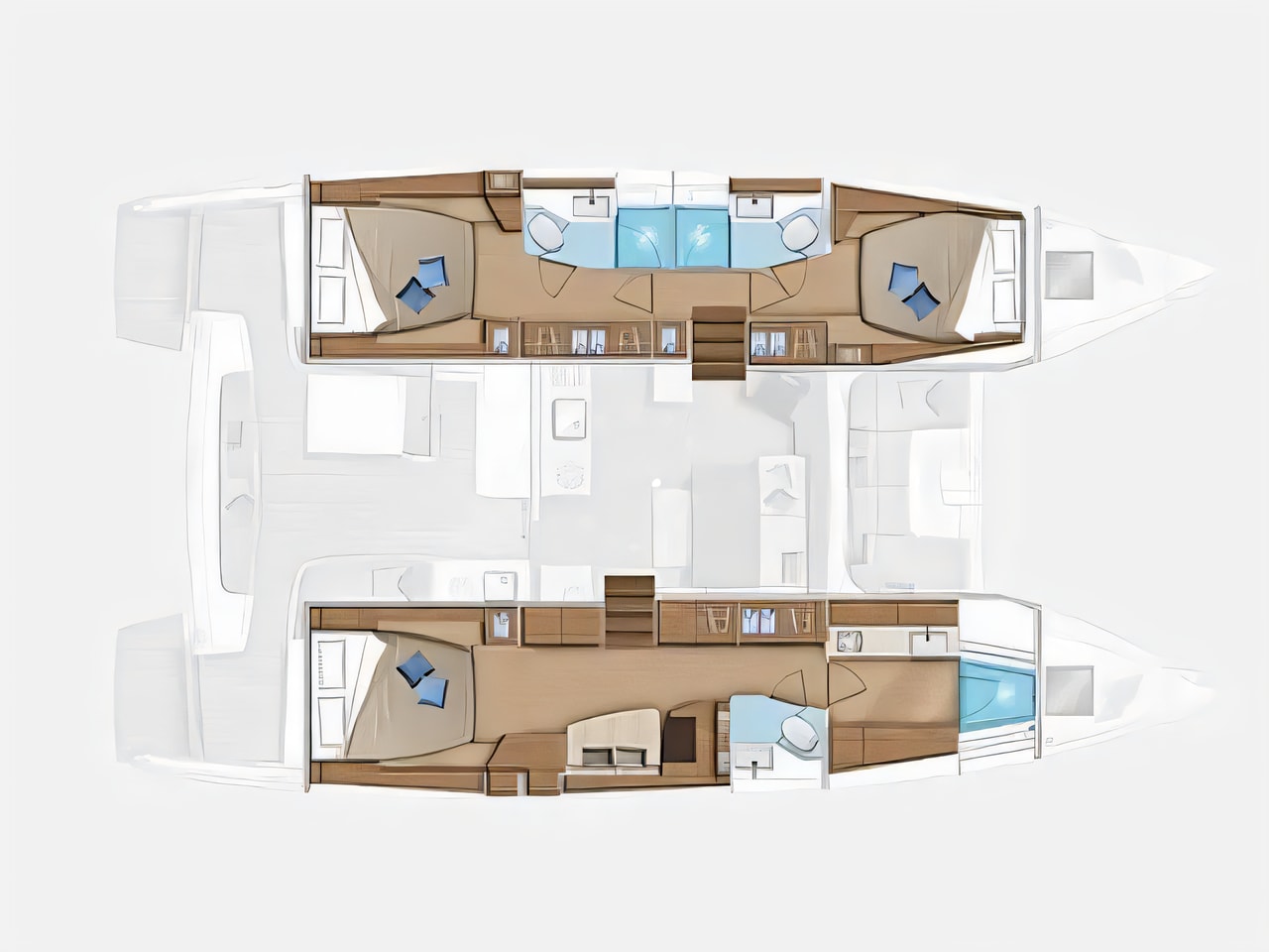 Interior of Lagoon 46 (Owner Version) catamaran with 3 cabins Croatia yacht charter