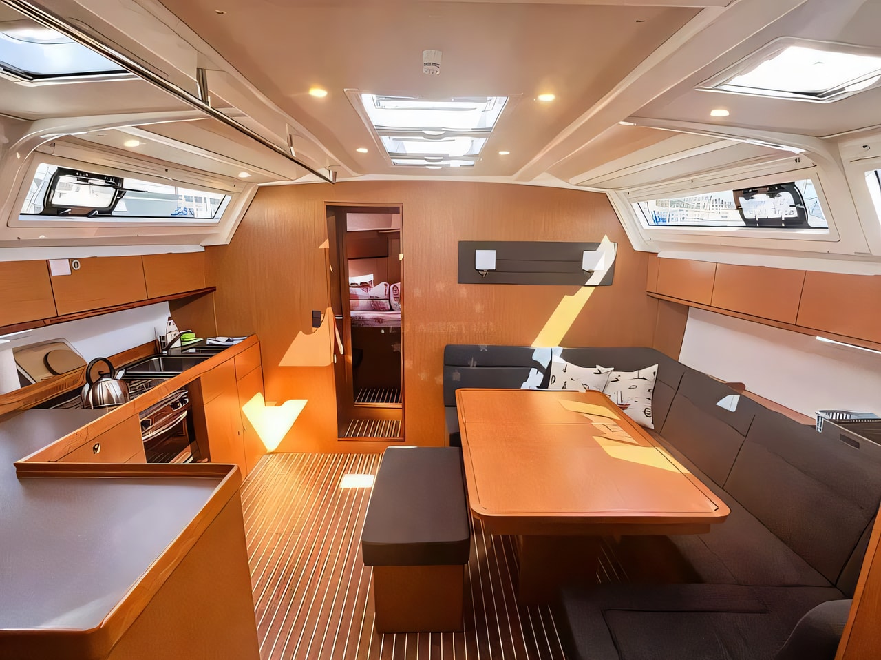 Layout of Bavaria 46 Cruiser sail boat with 4 cabins Croatia yacht charter