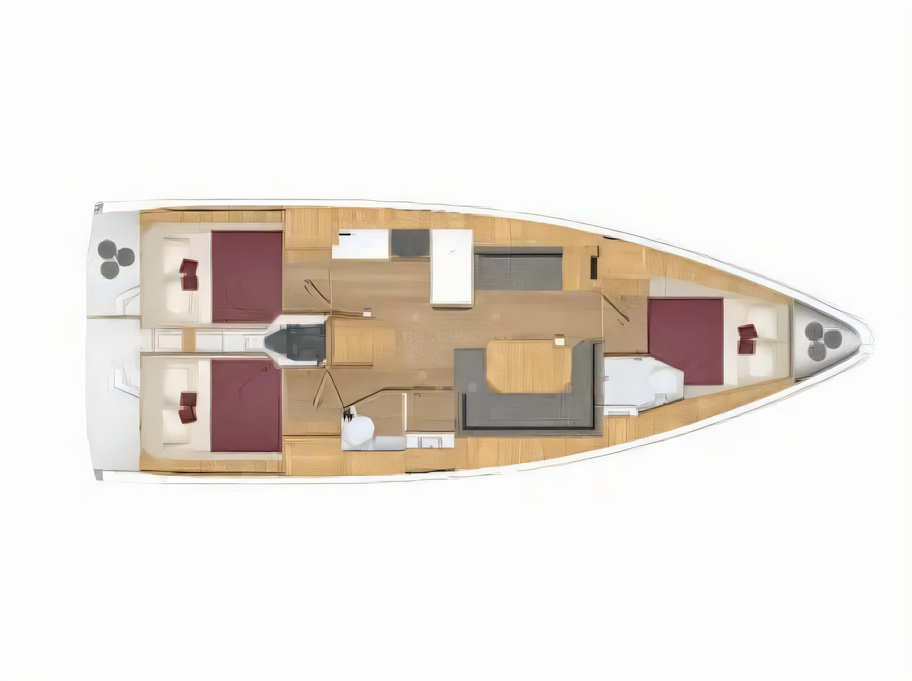 Interior of Bavaria C38 sail boat with 3 cabins Croatia yacht charter