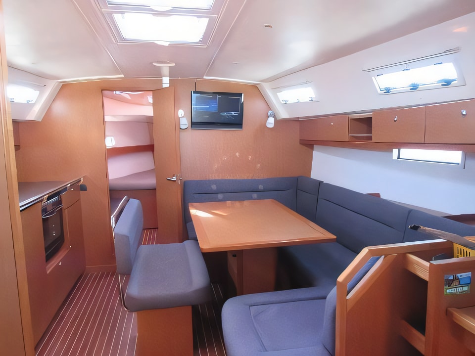 Interior of Bavaria 40 Cruiser sail boat with 3 cabins Croatia yacht charter
