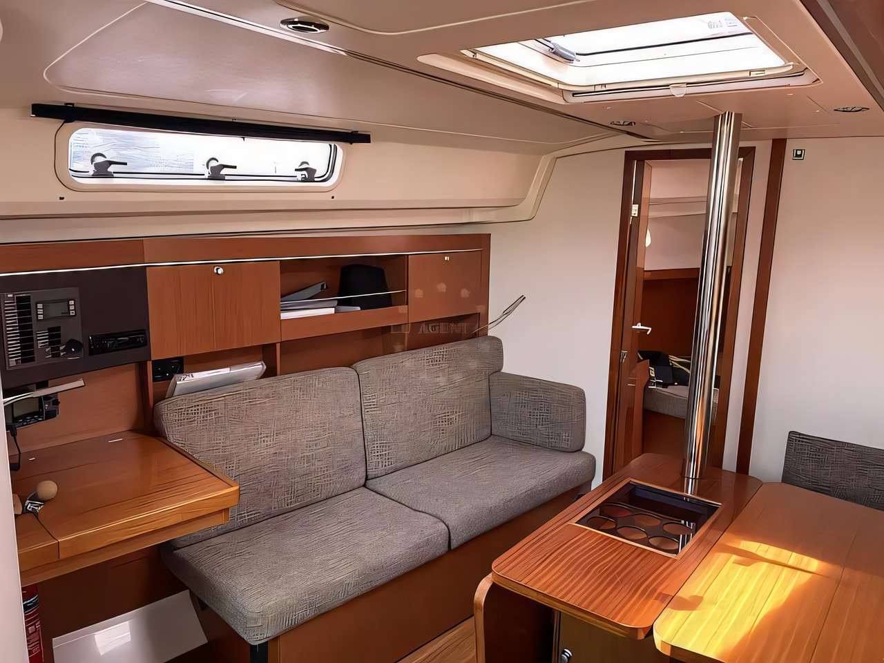 Layout of Hanse 385 sail boat with 3 cabins Croatia yacht charter