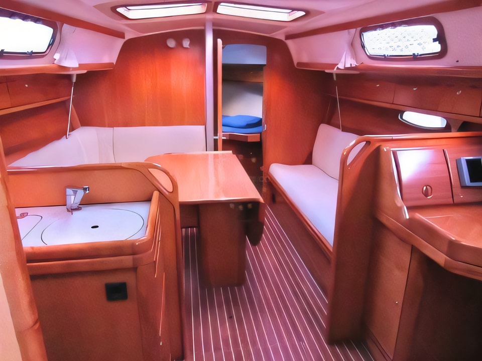 Interior of Bavaria 33 Cruiser sail boat with 2 cabins Croatia yacht charter