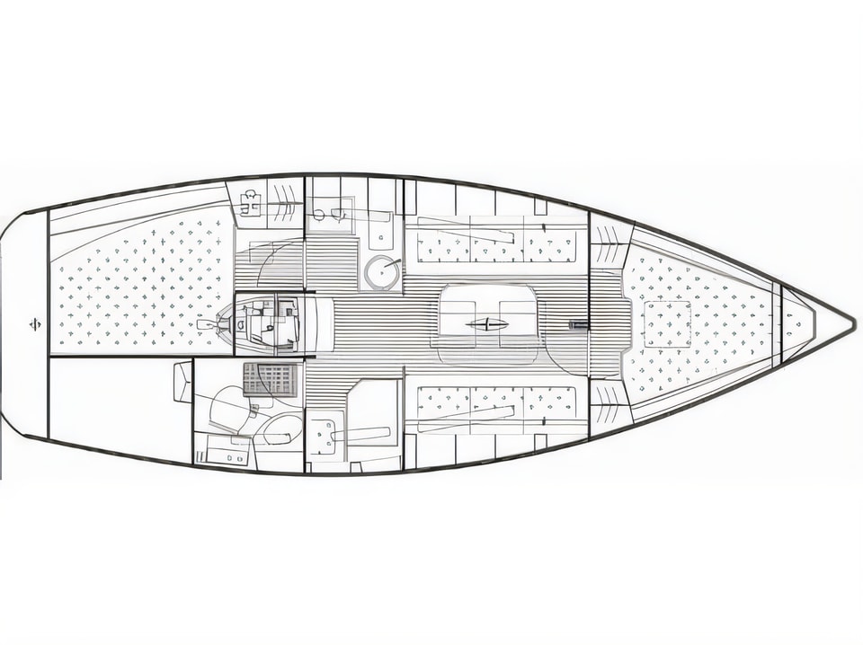 Layout of Bavaria 31 Cruiser sail boat with 2 cabins Croatia yacht charter