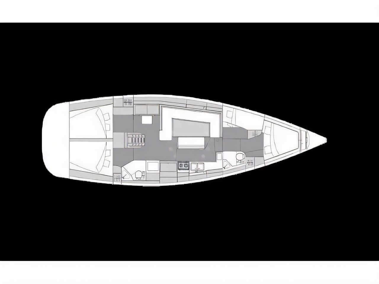 Interior of Elan Impression 45.1 sail boat with 4 cabins Croatia yacht charter