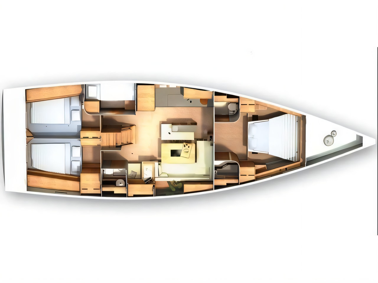 Interior of Hanse 505 sail boat with 4 cabins Croatia yacht charter