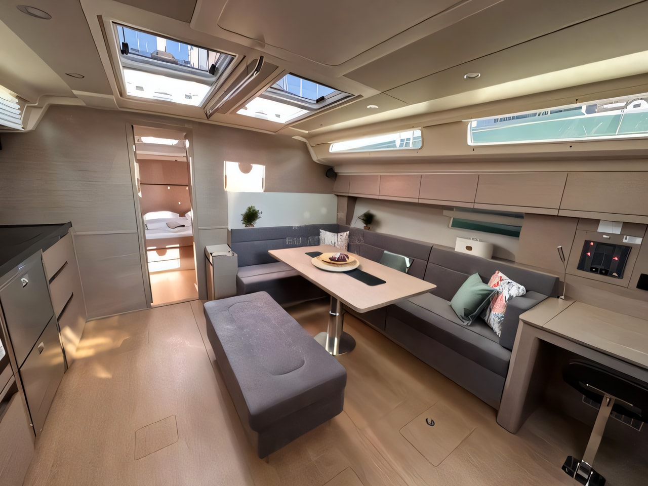 Layout of Hanse 508 sail boat with 4 cabins Croatia yacht charter