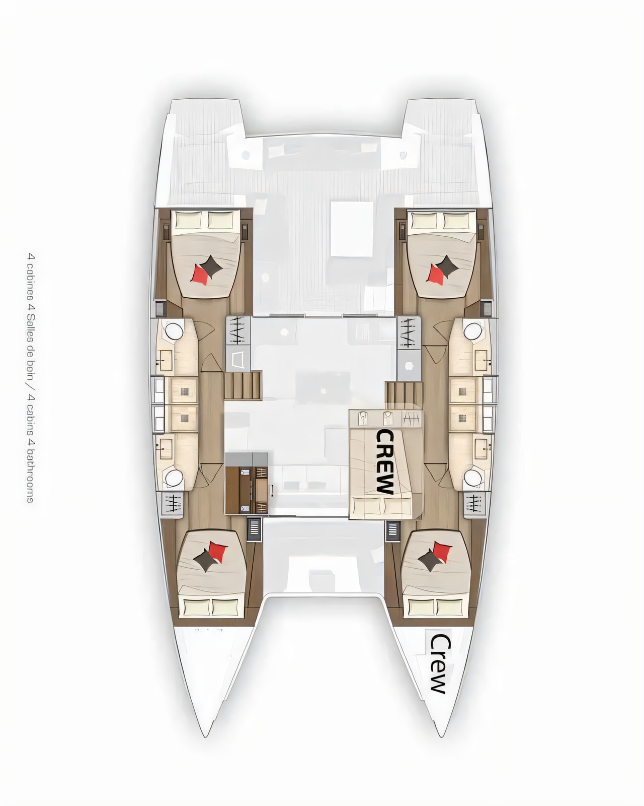 Interior of Lagoon 50F catamaran with 4 cabins Croatia yacht charter