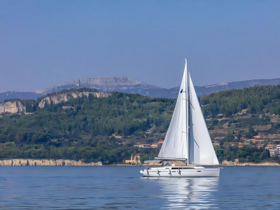 Exterior overview of Bavaria Cruiser 46 sail boat for charter from Split ACI Marina in the Split sailing area Croatia