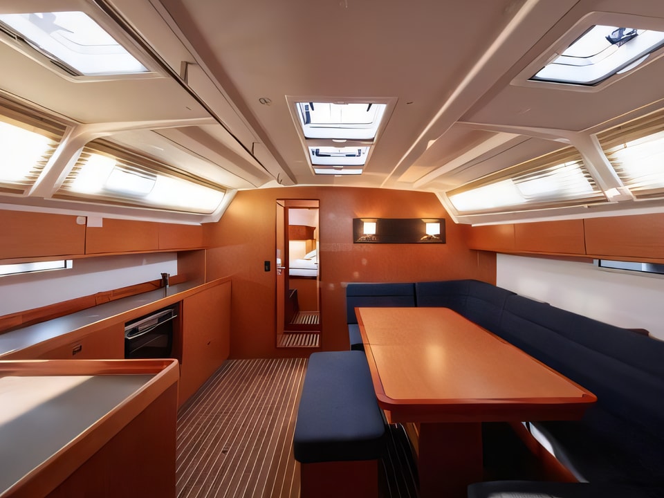 Interior of Bavaria Cruiser 46 sail boat with 4 cabins Croatia yacht charter