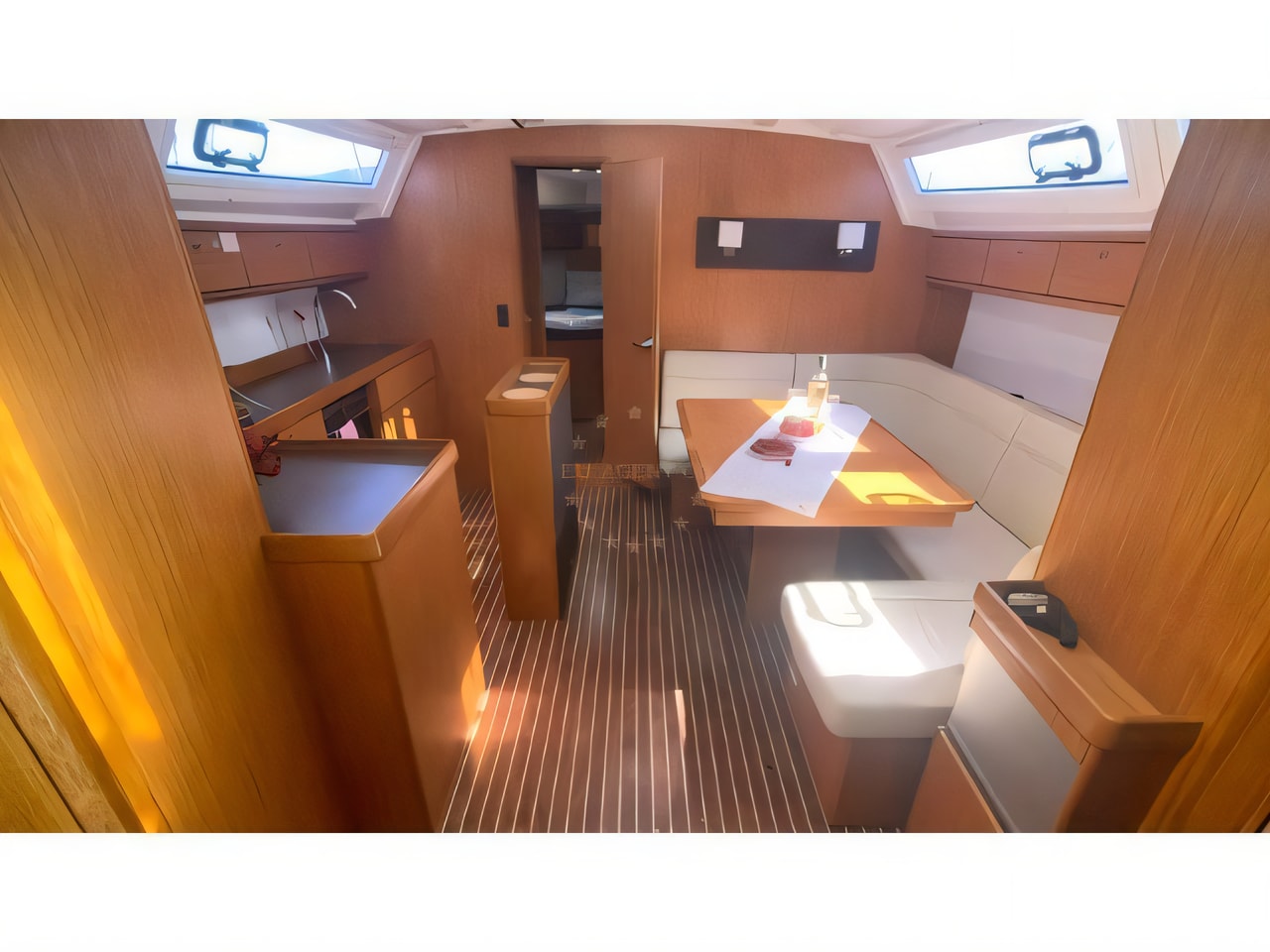 Layout of Bavaria Cruiser 46 sail boat with 4 cabins Croatia yacht charter