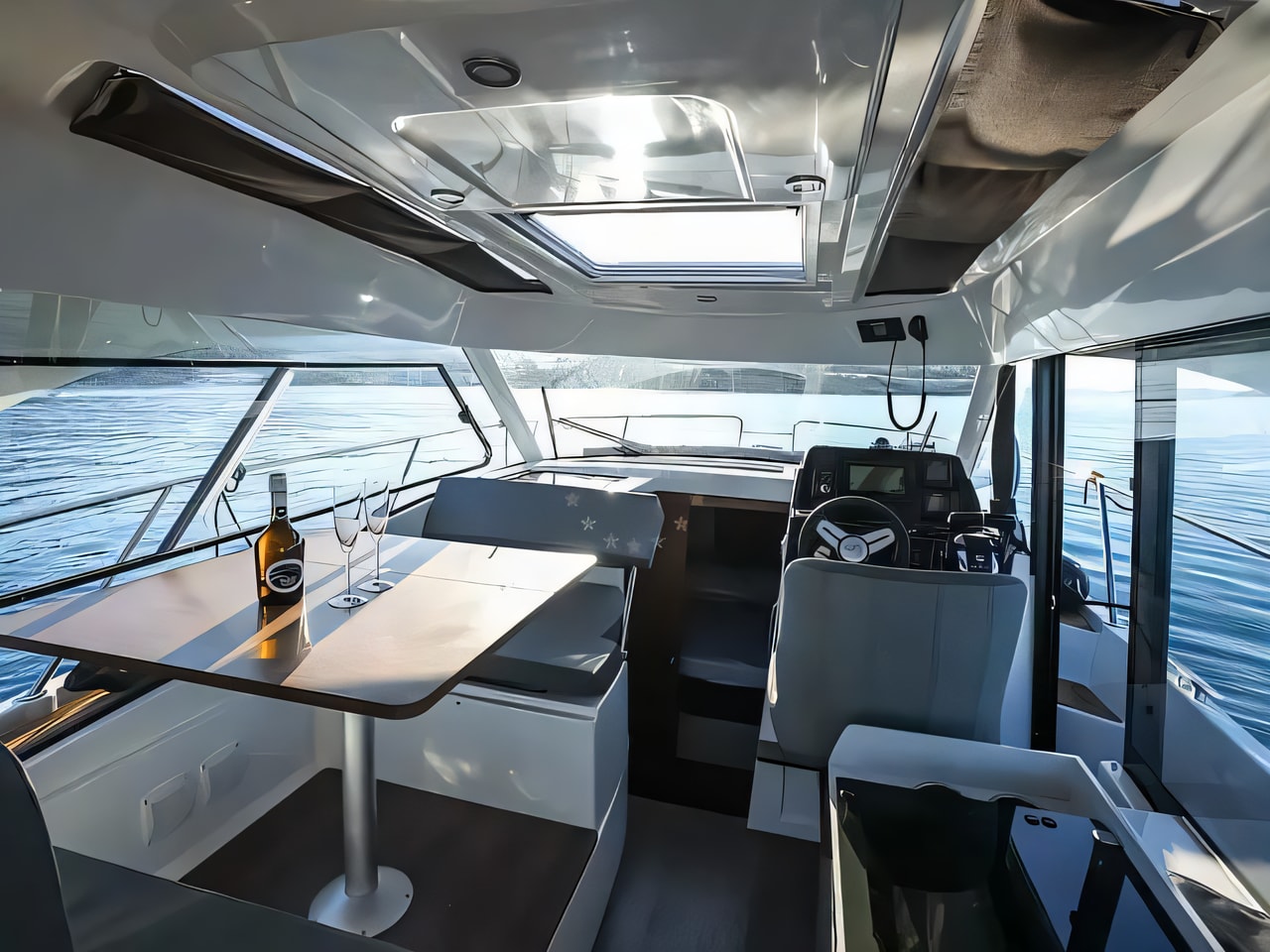 Layout of Antares 9 OB motor boat with 2 cabins Croatia yacht charter