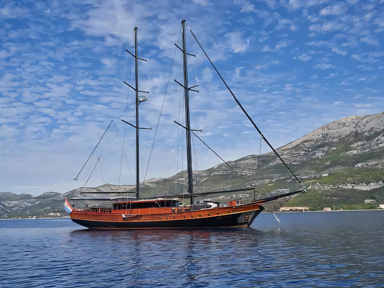 Exterior overview of Gulet Stella Maris gulet or cruiser for charter from Split Port in the Split sailing area Croatia
