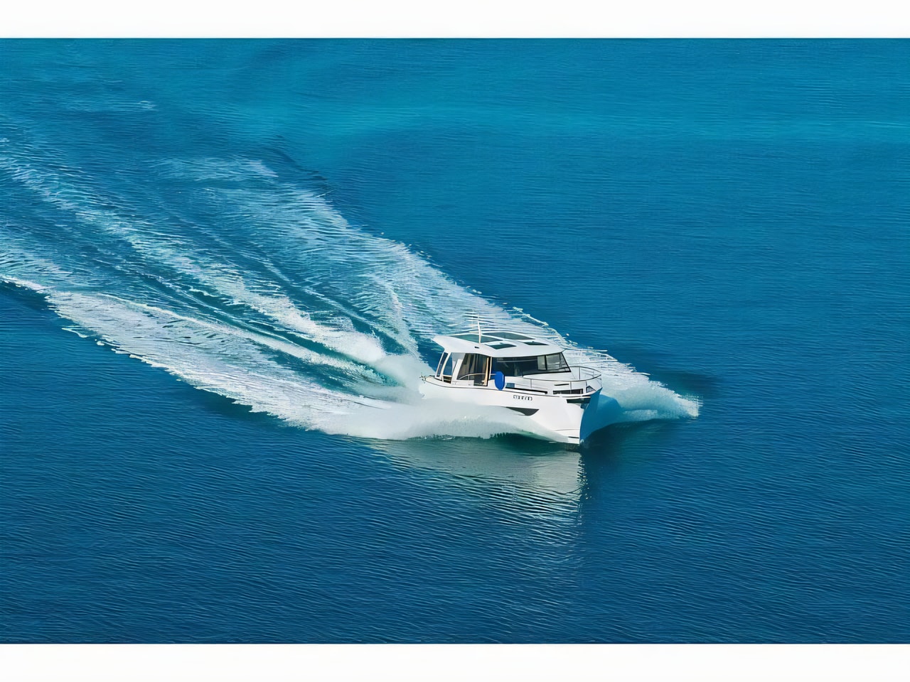 Exterior overview of Greenline 39 motor boat for charter from Biograd Kornati in the Zadar sailing area Croatia