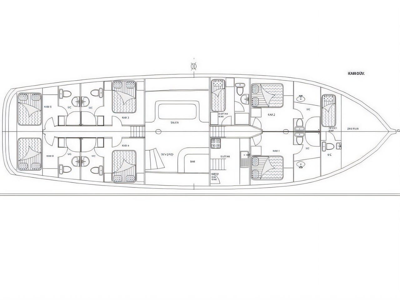 Interior of Gulet Sirena gulet or cruiser with 6 cabins Croatia yacht charter