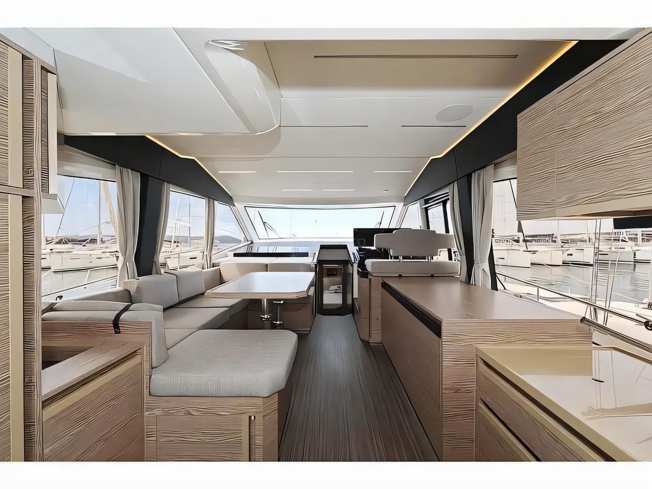 Layout of Greenline 45 Fly motor boat with 3 cabins Croatia yacht charter