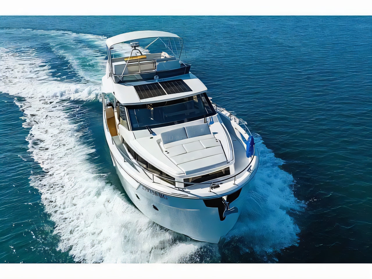 Exterior overview of Greenline 45 Fly motor boat for charter from Biograd Kornati in the Zadar sailing area Croatia